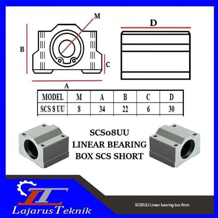 Scs8Uu / Scs 8 Uu Linear Bearing Block Sc 8Mm