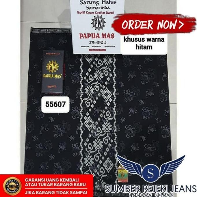(Good) Sarung PAPUA MAS HITAM Jumbo Fashion Moslem Wear Alat Shalat Syukuran