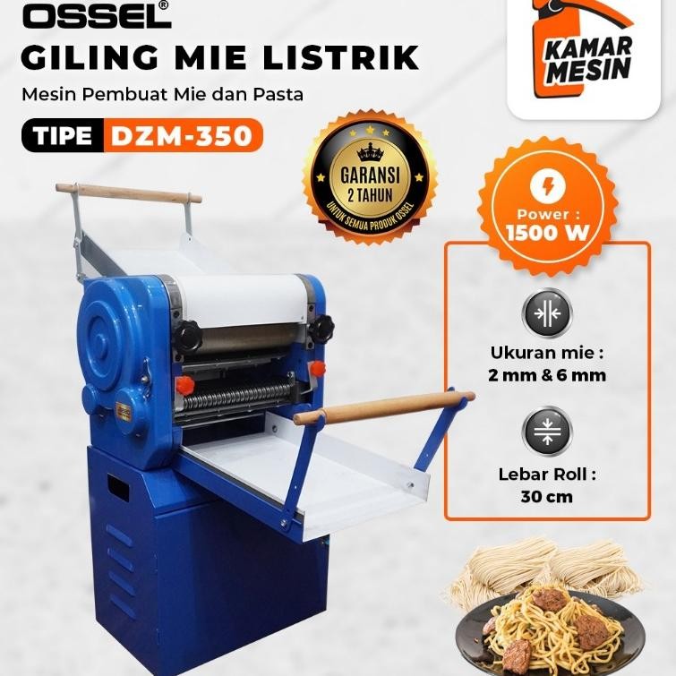 OSSEL Mesin Giling Mie Listrik Giling Pangsit Mesin Gilingan Mie Cetak Mie Listrik DZM 350 OSSEL