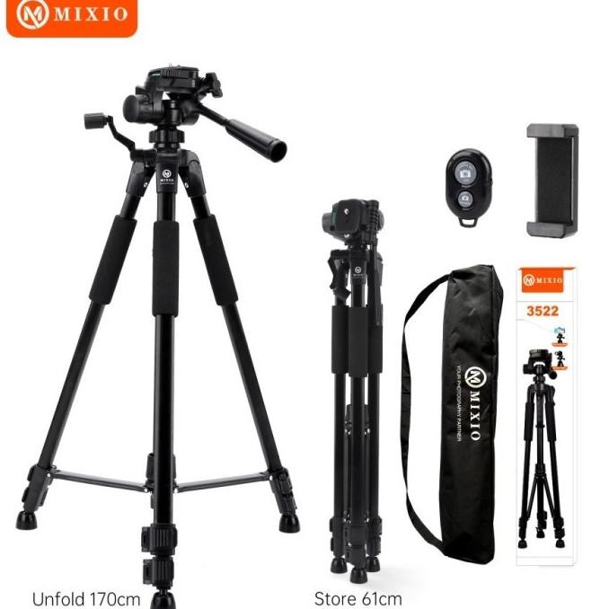 MIXIO 3522 170CM PREMIUM Tripod+Bluetooth Remote+Bag Profesional