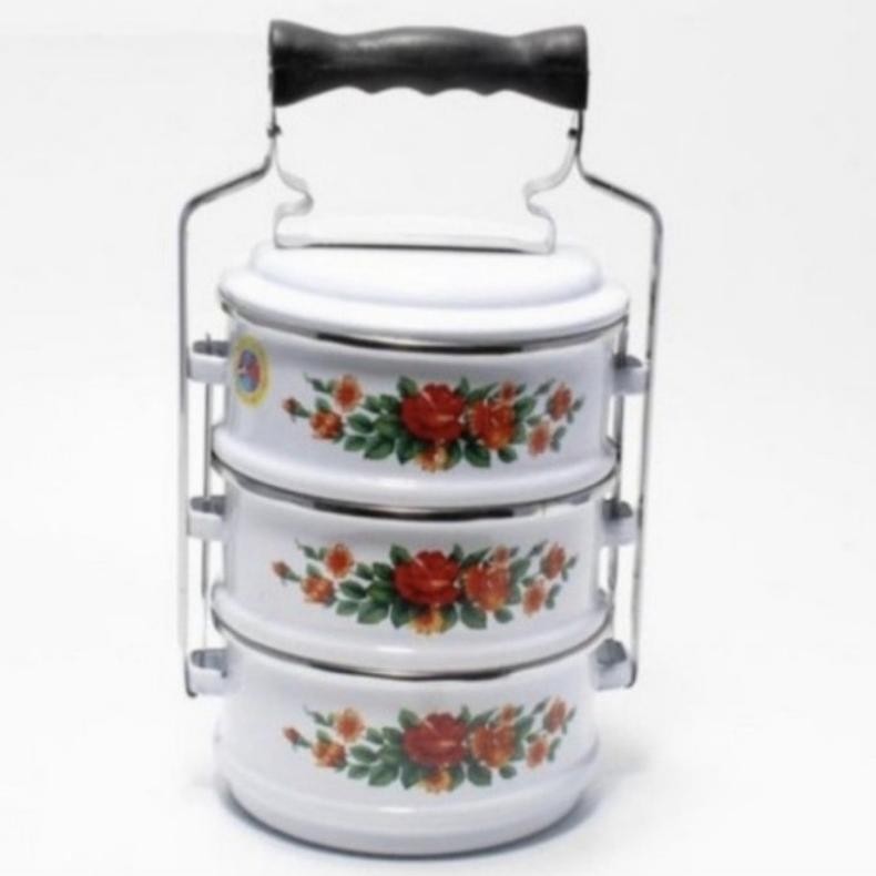 Rantang enamel-rantang tenong 14cm susun 3 mapion