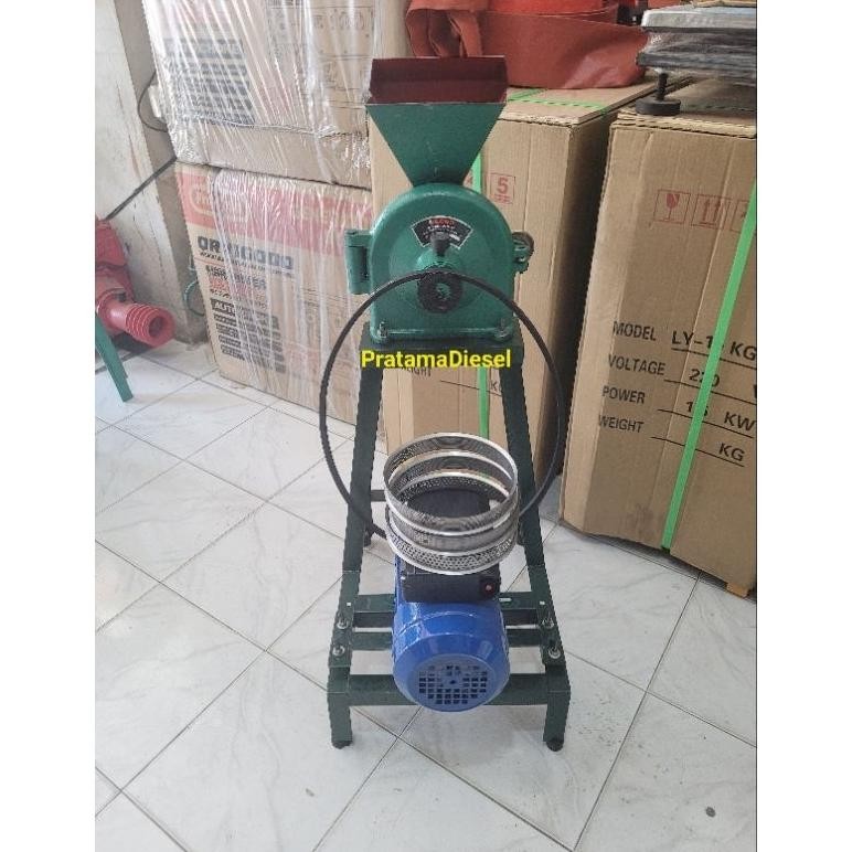 Mesin Giling Tepung Disk Mill FFC15+Dinamo Elektromotor 1HP siap pakai