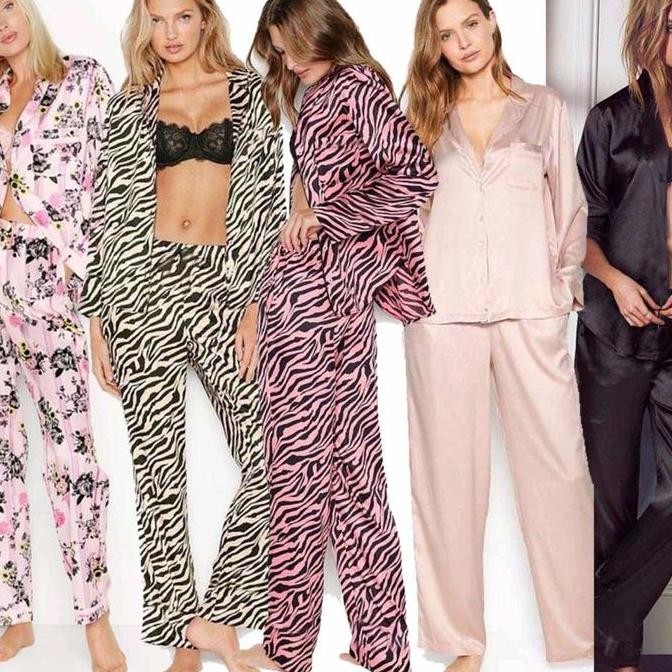 VS SET SETELAN VICTORIA SECRET BAJU TIDUR SEXY VICTORIAS PIYAMA SATIN