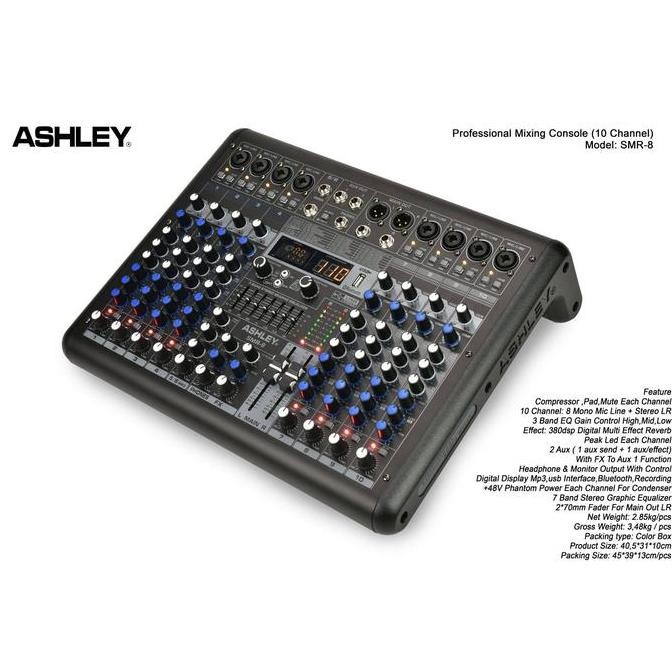 Mixer Audio Ashley Smr8 Smr 8 (8Channel) Original Ashley