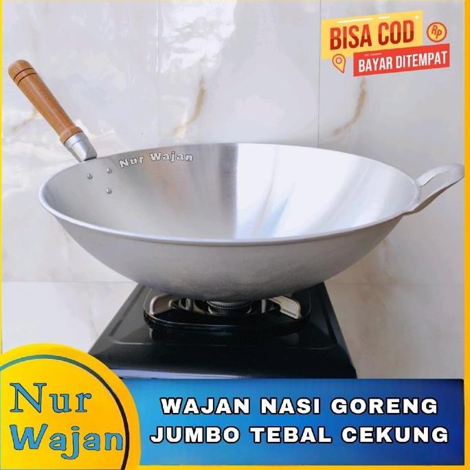 Nur Wajan Nasi Goreng  cekung ukuran Jumbo alumunium Tebal Anti karat Anti lengket PUNK