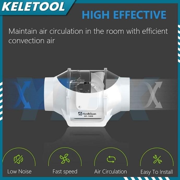 PORTABLE EXHAUST FAN DINDING KAMAR 4"6"8" KIPAS ANGIN BUANG DIAM EKSTRAKTOR KIPAS SALURAN SEBARIS BL