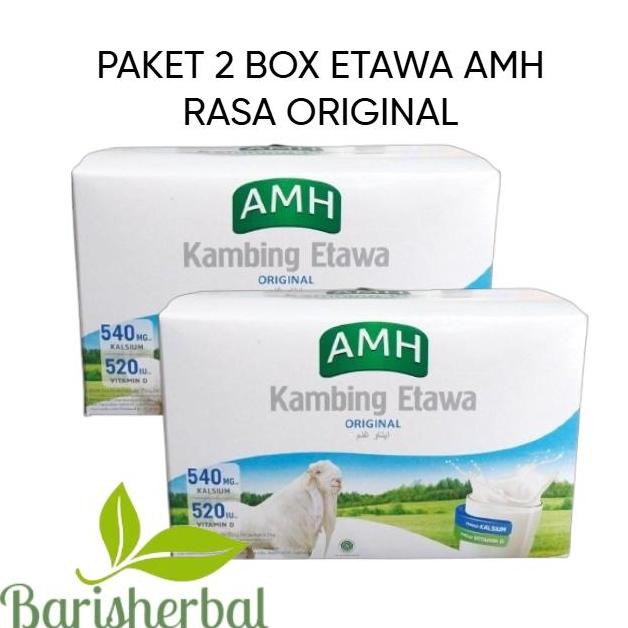 

New Paket 2 Box AMH Susu Kambing Etawa Bubuk Rasa Original I Etawa AMH Rasa Susu Jahe