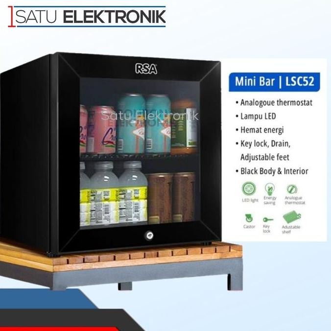 Rsa Lsc52 Showcase Mini Bar Kulkas Minuman Alat Pendingin Minuman