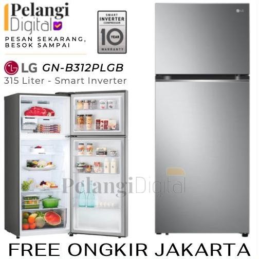 Lg B312Plgb Kulkas Dua 2 Pintu Smart Inverter Linear Cooling 315 Liter