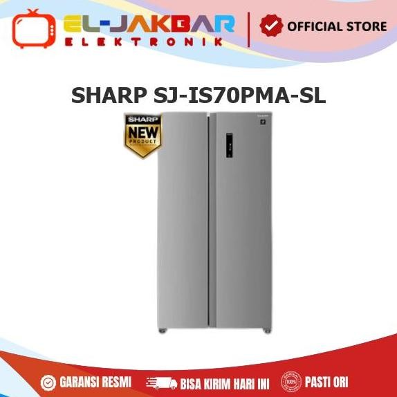Sharp Sj-Is70Pma-Sl Kulkas 2 Pintu 630L Inverter Compressor Glass Door