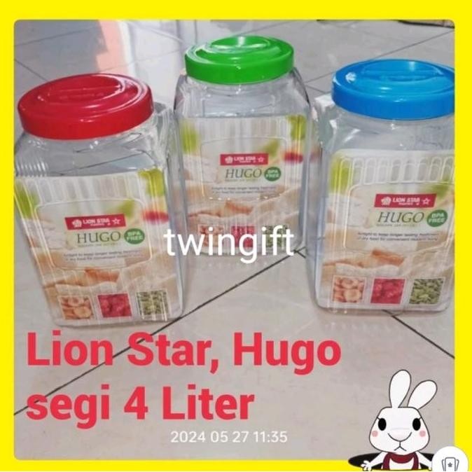 Toples Plastik Kotak, Lion Star-Hugo, 4 Liter