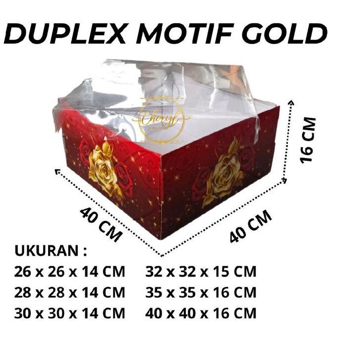 (2 Pcs) Dos / Dus Kue Duplex Kembang Tutup Mika Tinggi 14 Cm & 15 Cm & 16 Cm