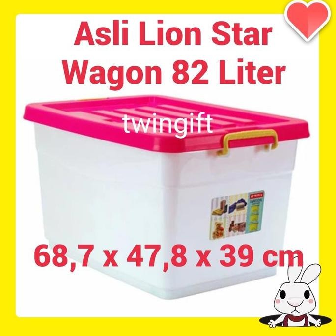 Container/Kontainer Box Plastik, Lion Star-Wagon, 82 Liter.