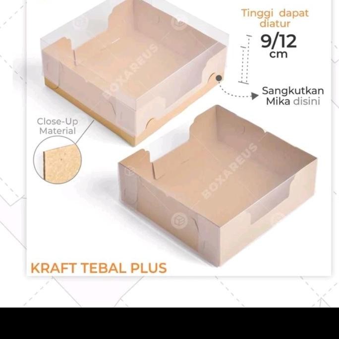 Box Kotak Kue Puding Tutup Mika 25X25 Cm