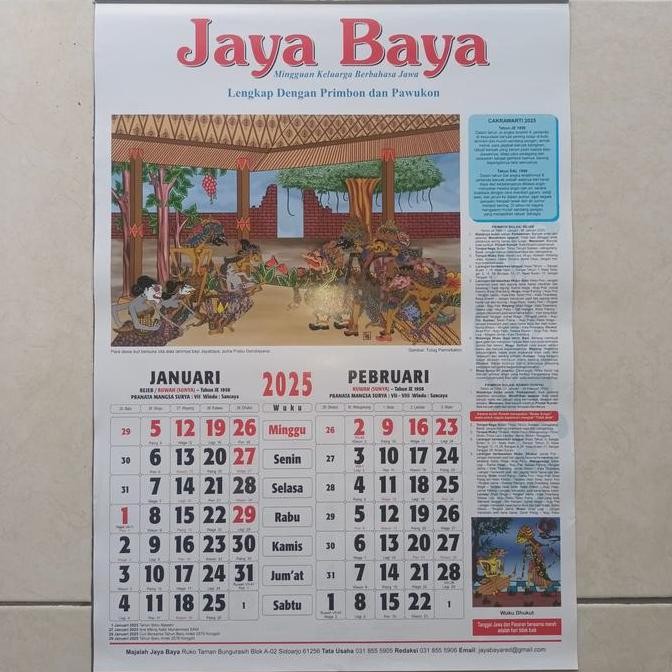 Kalender Jaya Baya Tahun 2025