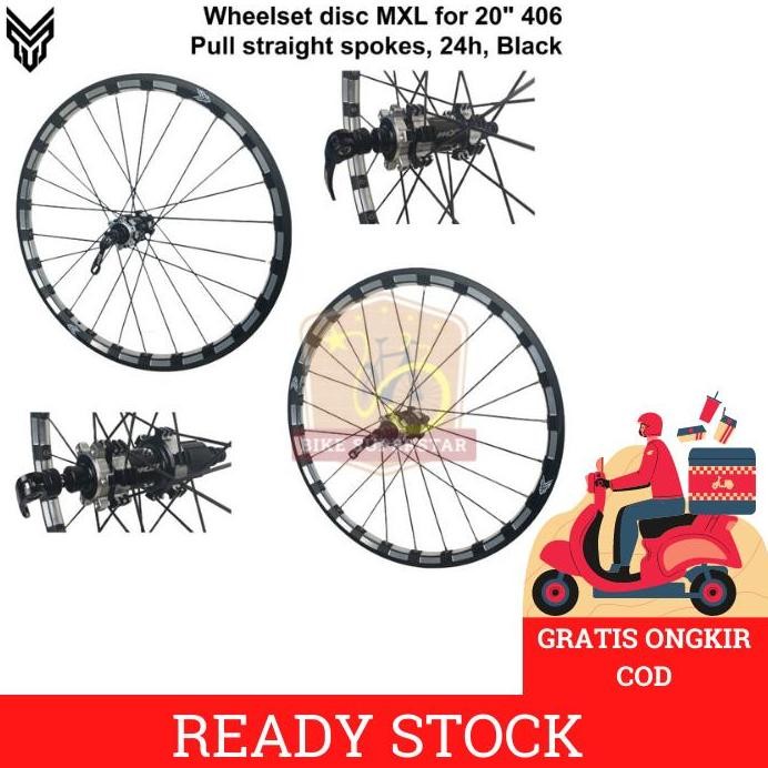 Wheelset Velg Sepeda Lipat MXL 20 Inch (451) Jangkrik murah