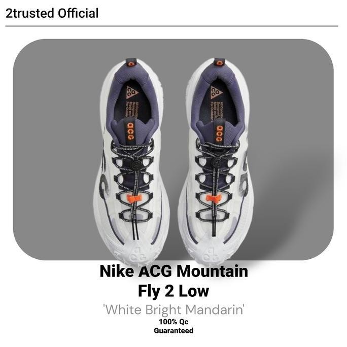 New  Nike ACG Mountain Fly 2 Low 'White Bright Mandarin'