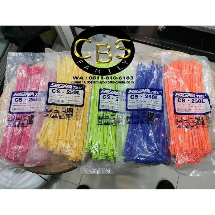 

Kabel Ties / Kabel Tis / Cable Tie Cs 250 L Warna 25 Cm Sigma Cs250L