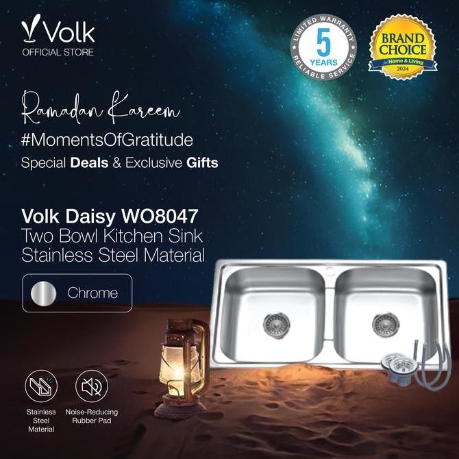 Volk Daisy Bak Cuci Piring - Bak Cuci Piring Dua Lubang (Wo8047)