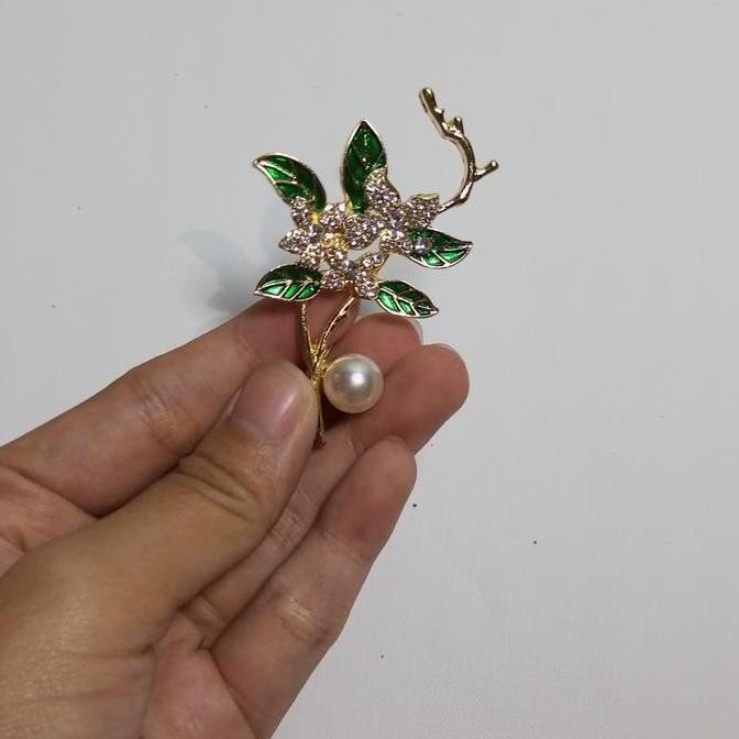 (Good) Bros Jilbab Bross Hijab Daun Hijau Aksesoris Muslimah Mewah