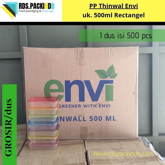 Thinwall Envi Warna 500Ml - 750Ml Rectangle // Grosir Murah