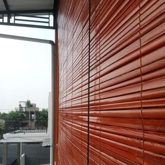 tiray krey bambu sawit tirai krei outdoor 2x1,5 meter anti tampias sudah dapat penggulung