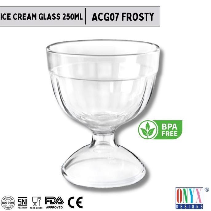 (Good) Onyx, Gelas Es Krim 250ml: Plastik SAN, Aman untuk Minuman, Bebas BPA, ACG07