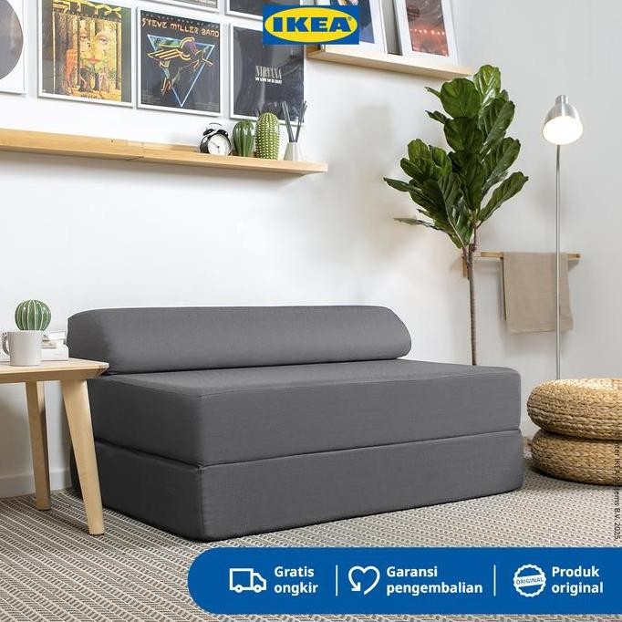 IKEA NYKIL Sofa bed Abu-Abu Tua 2 Dudukan Furniture LT