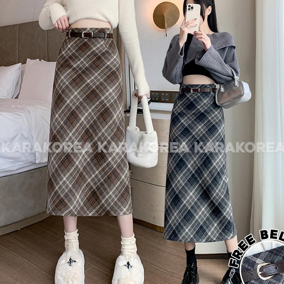511 Xcross Long Skirt With Belt Rok Bsize Rok Jumbo Rok Midi Korean Style Rok Korean Style Jumbo Rok