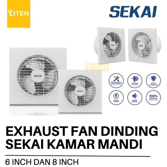 Promo SEKAI WCF 883 / 683 - Exhaust Dinding Kamar Mandi 6 inch 8 inch Atasi Lembap / Kipas Angin Hek