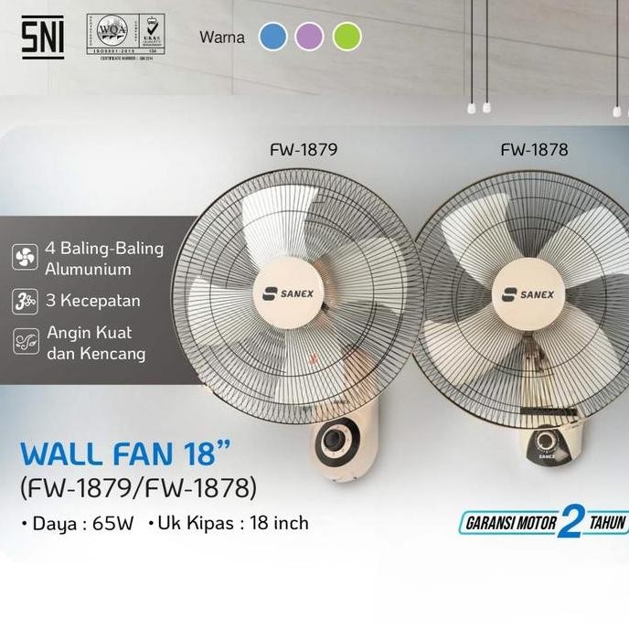 Promo kipas dinding Sanex 18 inch/kipas dinding Sanex blower COD
