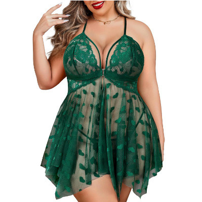 Lingerie romantis renda seksi ukuran plus