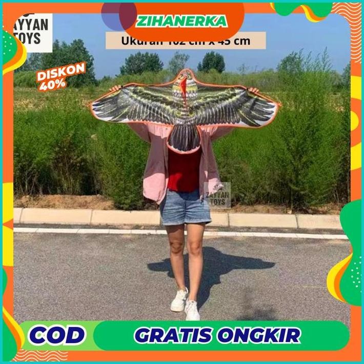 GC27 Layangan Bentuk Burung Elang - Layang 1 Pc Motif Olahraga Outdoor 1.1m Dengan Tali 30m Besar Ra