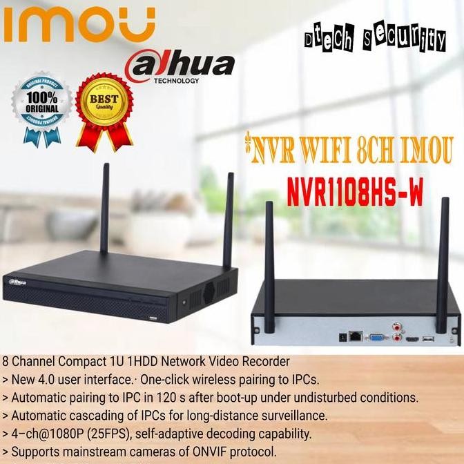 BEBAS ONGKIR - NVR 8 Ch Wireles/wifi Imou Dahua 1108HS W