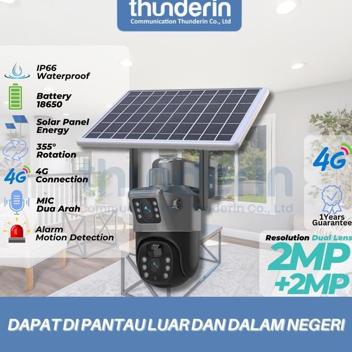 TERMURAH - Kamera CCTV PTZ Solar 4G GSM , CCTV Camera Full Color Solar 4G Aplikasi V380 , CCTV PTZ D