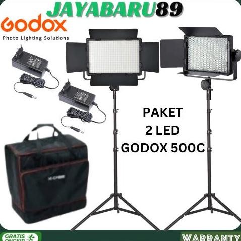 GODOX 500 C,500C PAKET LAMPU LED STUDIO LIGHTING TWIN LED