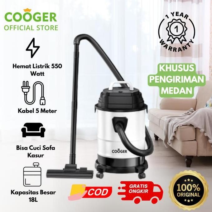 TERLARIS - [PENGIRIMAN MEDAN] COOGER Wet & Dry Vacuum Cleaner Pro 18L 14IN1 Vakum Besar Sedot Debu B