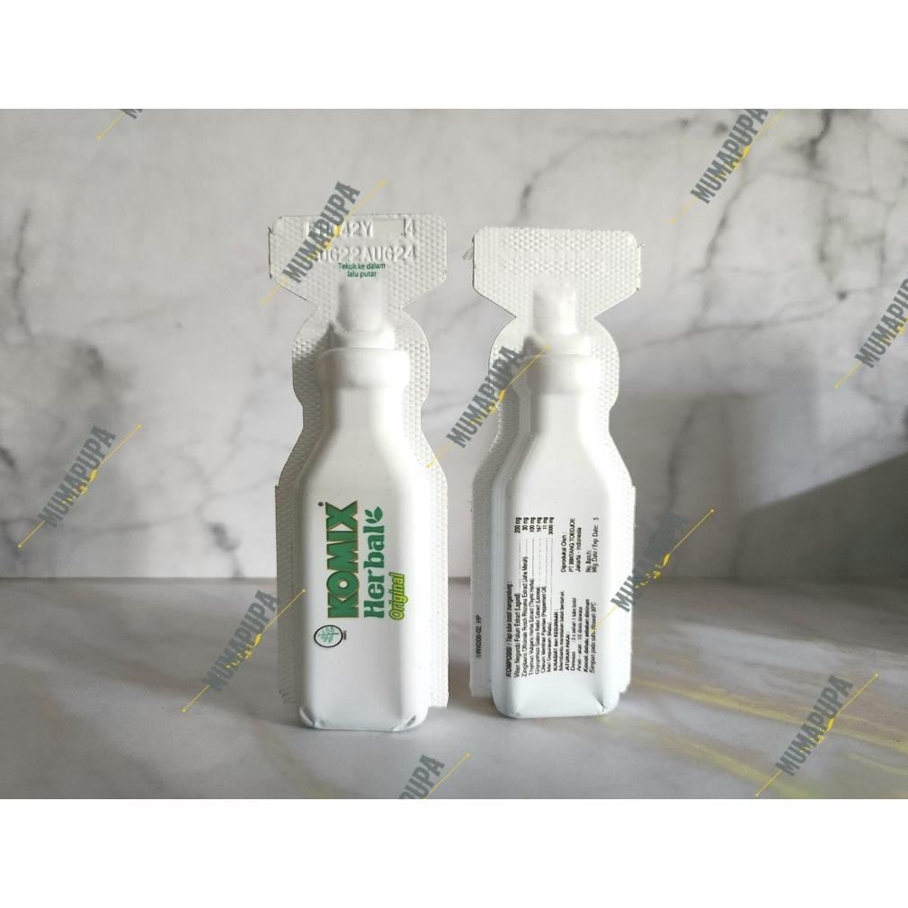 Komix Herbal Sirup Obat Batuk 1 Box Isi 4 Tube Botol 15Ml Rasa Lemon