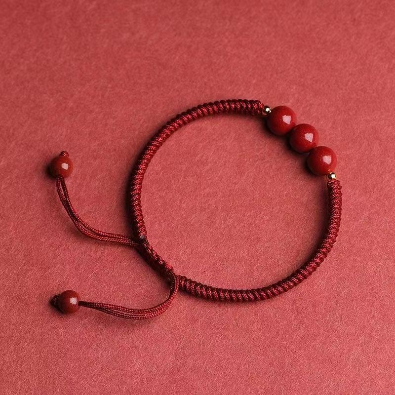 Gelang Tali Merah Cinnabar untuk Wanita, Gelang Kaki, Gelang Tahun Zodiak, Gelang Tenun Buatan Tang