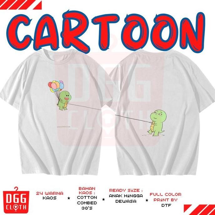 TERBARU - DGG Cloth Baju Tshirt Couple Kaos Pasangan Dino Lucu Unisex