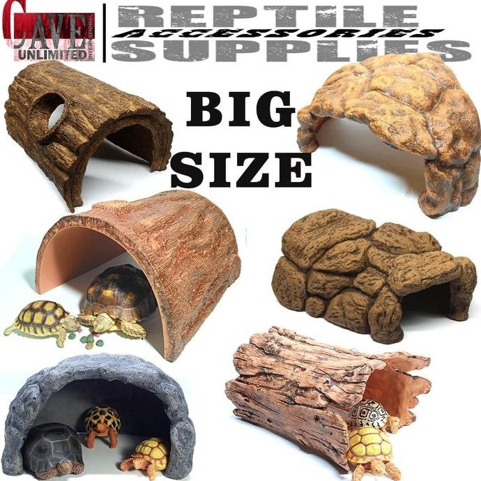 XL HIDING CAVE HIDINGCAVE JUMBO REPTILE KURA-KURA DARAT SULCATA PARDALIS KADAL LIZARD BEARDED DRAGON