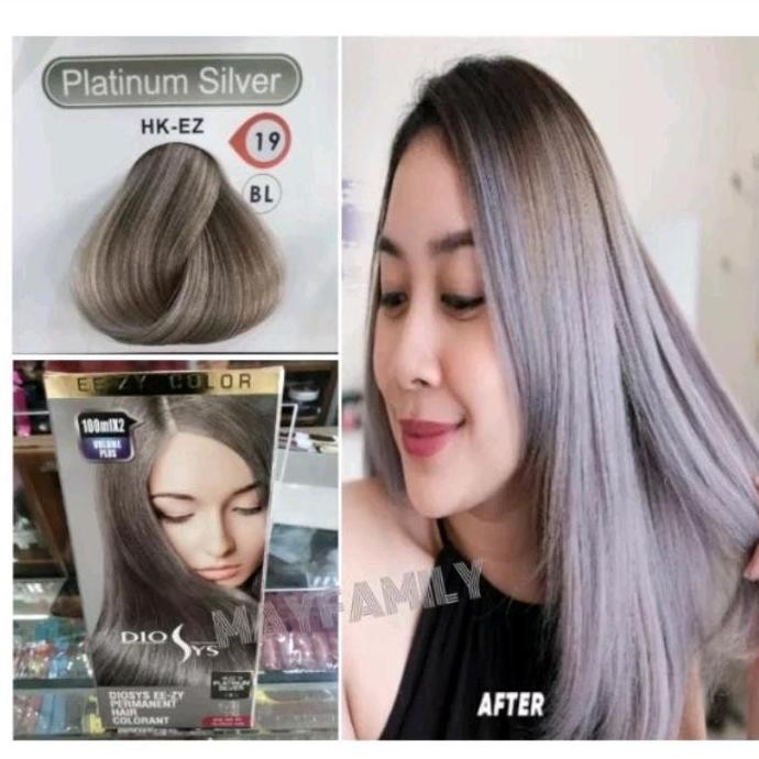 cat rambut diosys platinum silver 100ml, hair color pewarna rambut