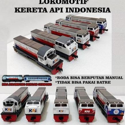 MAINAN MINIATUR KERETA API INDONESIA LOKOMOTIF GERBONG KAI ( HANDMADE
