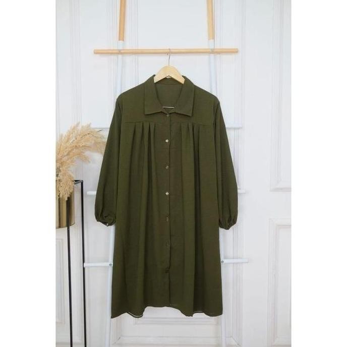 Baju Tunik Wanita Polos Terbaru Jumbo Over Size Bahan Crinkle Airflow Premium Atasan Muslim Wanita T