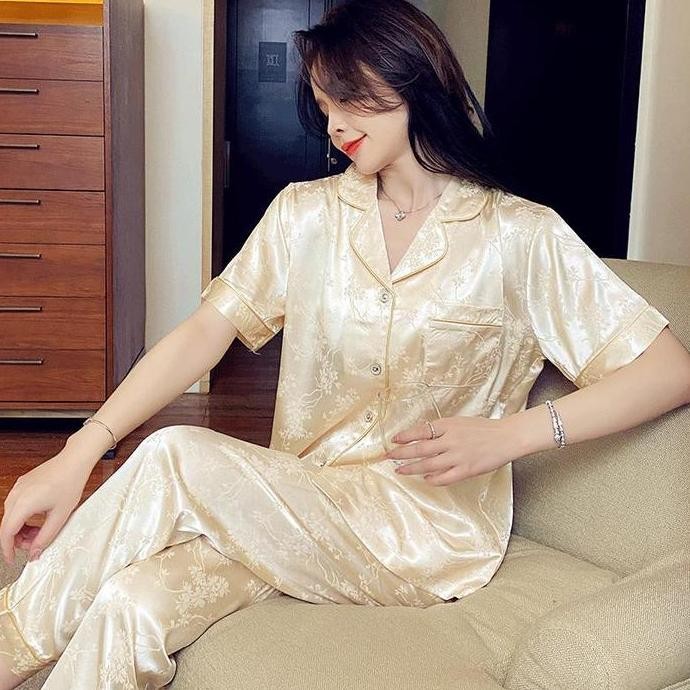 Piyama Wanita Sutra Sintetis Yang Baru Diimpor/Baju Piyama/Baju Tidur Wanita/Piyama Wanita Korean St