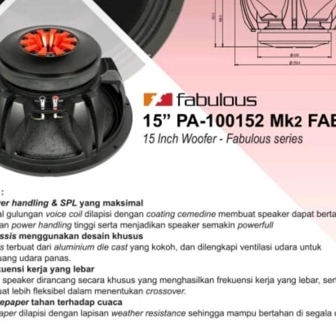 SPEAKER SUBWOOFER ACR PA 100152 MK I SW FABULOUS 15 INCH