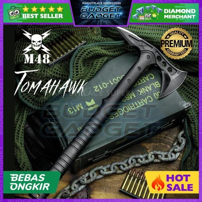 TERLARIS - Tomahawk Kapak Kayu Dual Blade Stainless Steel Camping Survival Tools