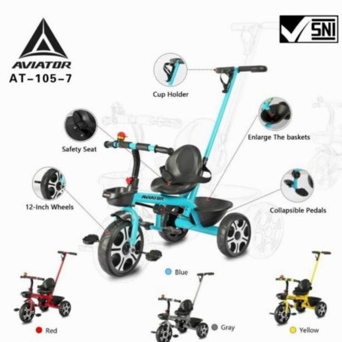 PROMO DISKON - Sepeda Roda Tiga Tricycle Toys Aviator AT-105-7 AT 105-7 AT105-7 SNI