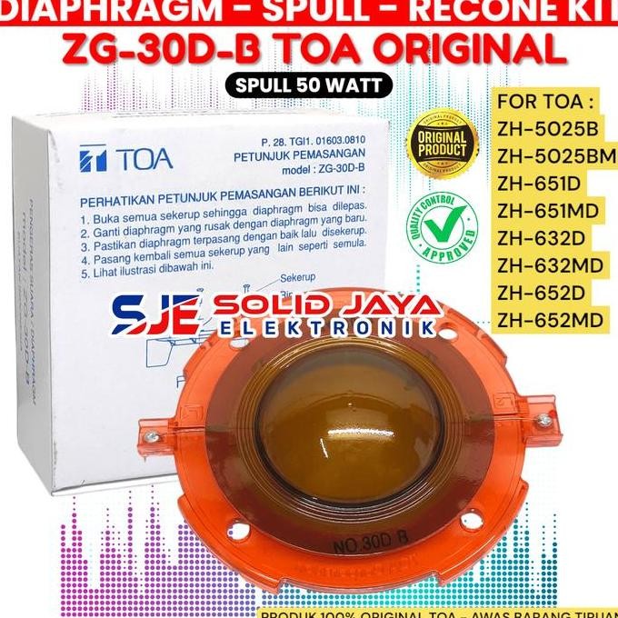 Diaphragm Spul Toa Zg-30D-B 50W Spull Toa Zg30Db 50 W For Corong Speaker Zh-5025B Zh-5052Bm Zh-651D 