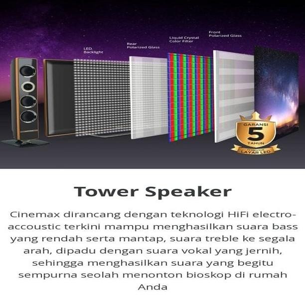 POLYTRON 32TV1850 plus Speaker LED TV CinemaX 32 Inch Garansi 5 tahun